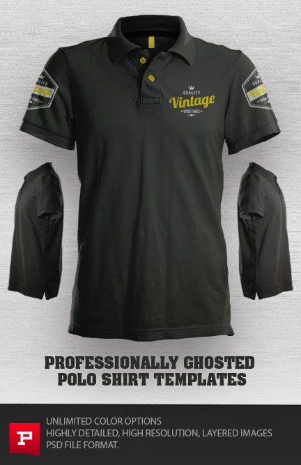 photorealistic custom polo shirt template psd