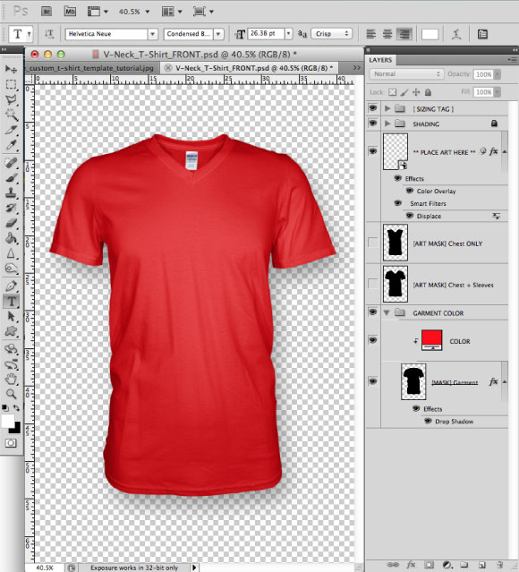 Add a Greymarle fabric to t-shirt design template 01