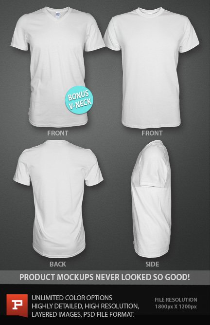 ghosted t shirt design template psd with bonus v neck t shirt template